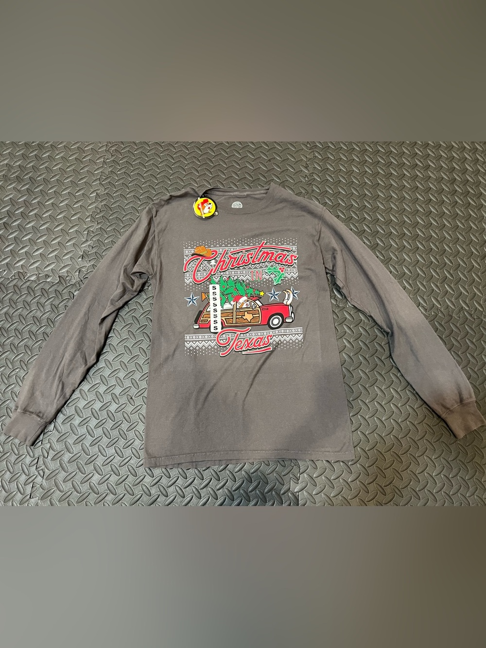 Buc-ee's Gray 'Christmas in Texas' Graphic Sweater